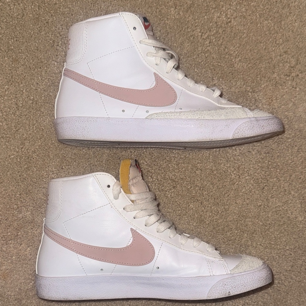 Nike Women's White and Pink High-Top Sneakers - Picture 3 of 4
